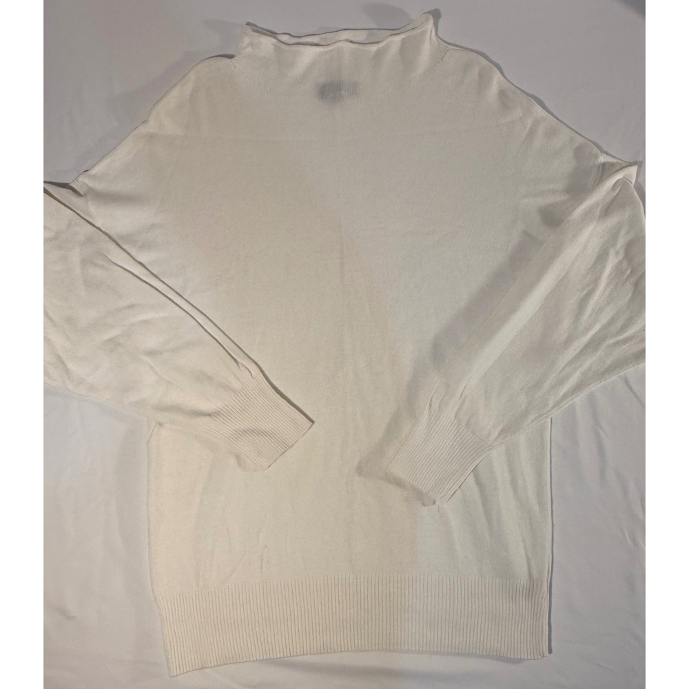 The Limited Women White Mock Neck Long Sleeve Knit Sweater Size S